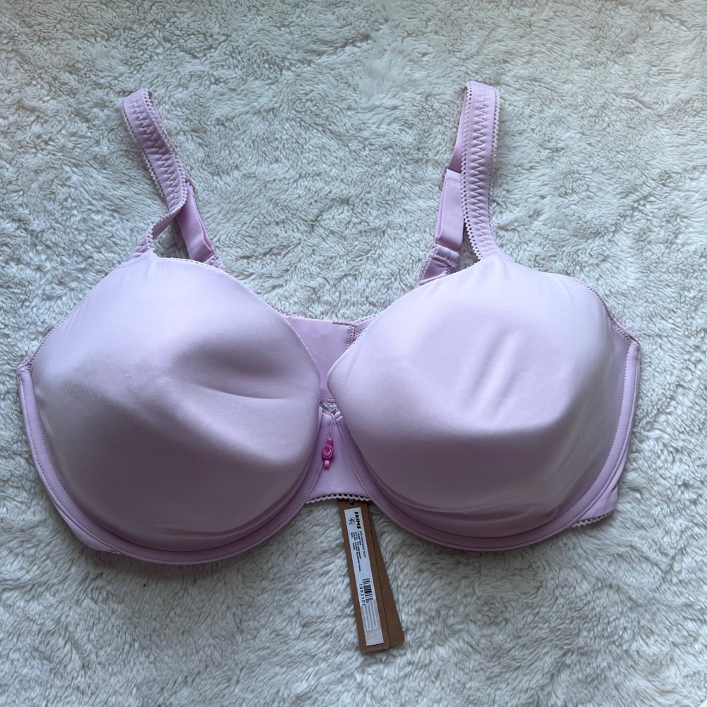 SKIMS Women Fits Everybody Picot T-Shirt Bra Cherry Blossom Pink Size 42DDD  NEW